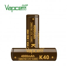 2x Vapcell K40 21700 4000mah 30A/45A